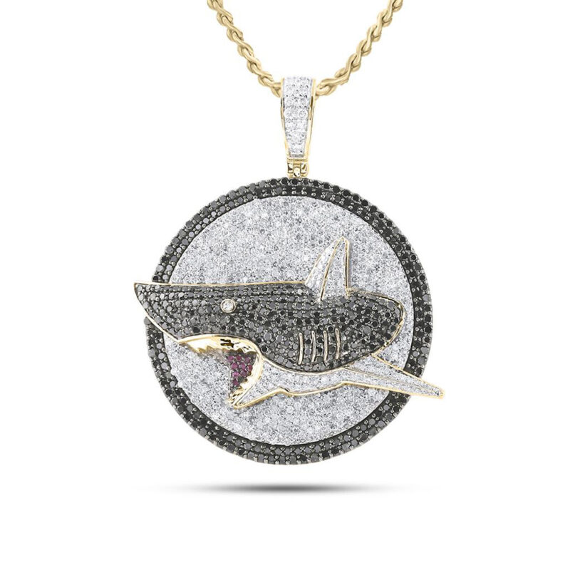 Ulj Hip-hop Full Diamond Shark Pendant Creative Aaa Rhinestone Pendant  Sweater Ice Out Bling Chain Necklace Jewelry - Necklace - AliExpress